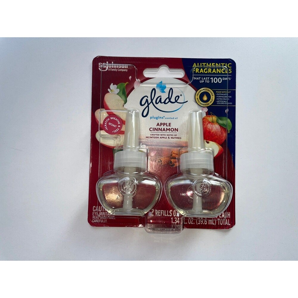 Glade PlugIns Scented Oil Refills - Apple Cinnamon , Pack of 2 Refills